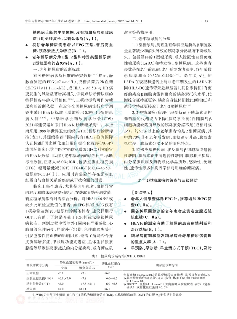 中国老年2型糖尿病防治临床指南（2022年版）