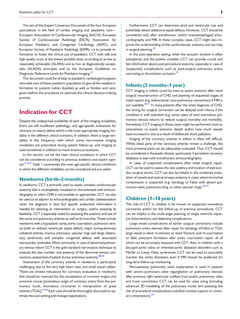 EACVI_ESCR_AEPC_ESPR：儿童心血管CT检查的辐射安全性的共识文件（2022）