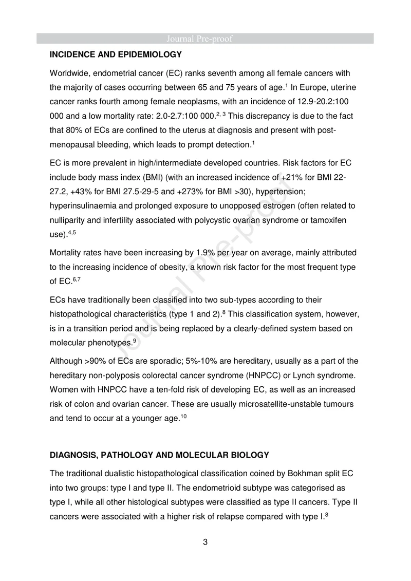 ESMO：子宫内膜癌的诊断、治疗和随访的临床实践指南（2022）