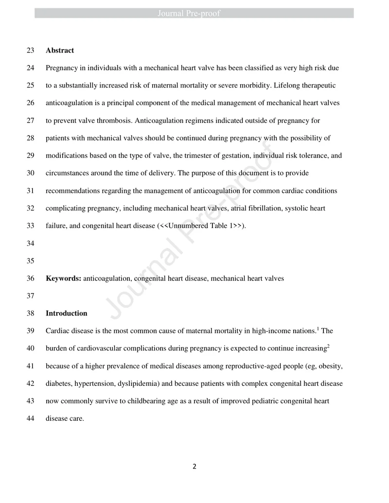 SMFM：妊娠期心脏病患者的抗凝治疗指南（2022）