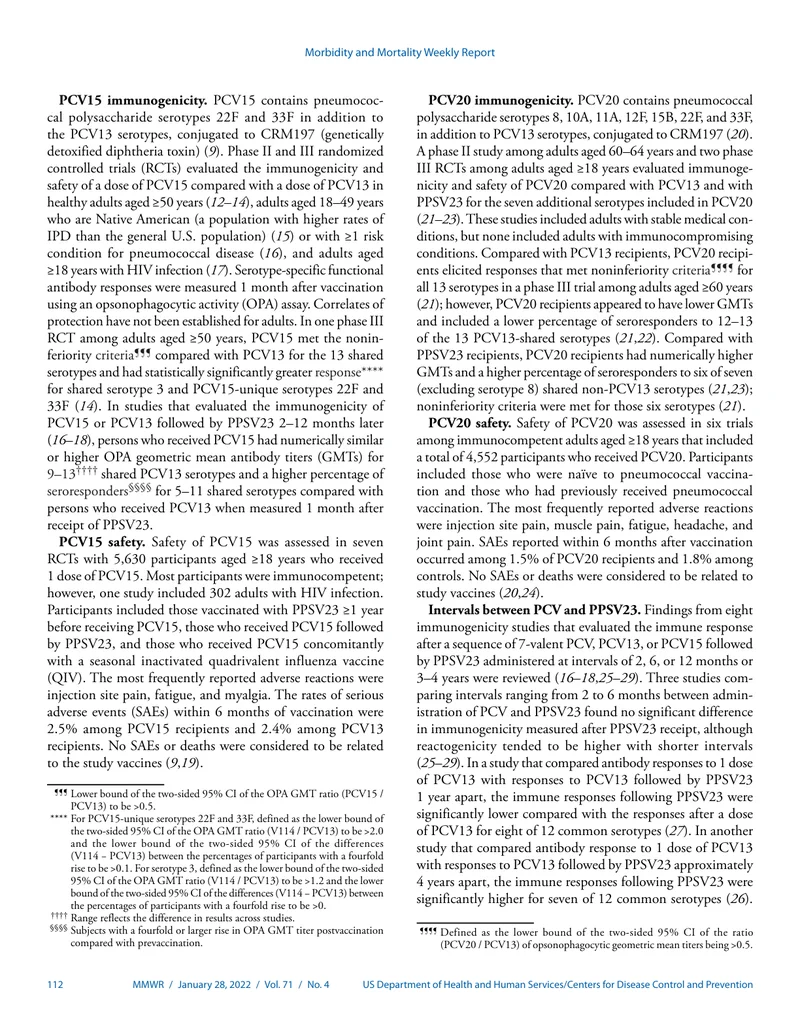 ACIP：15价肺炎球菌结合疫苗和20价肺炎球菌结合疫苗在成人中的应用建议（2022）