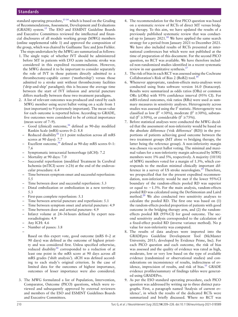 ESO_ESMINT：急性缺血性卒中和前循环大血管闭塞患者机械取栓术前静脉溶栓的适应证建议（2022）