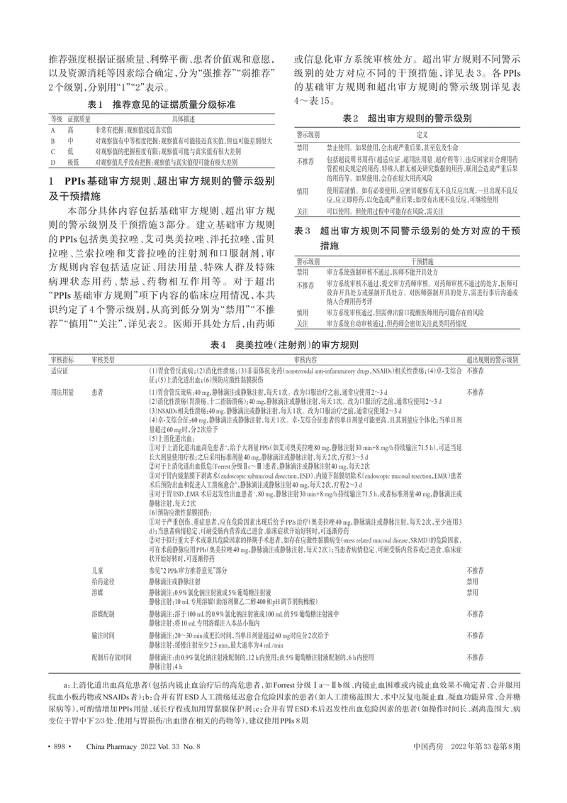 质子泵抑制剂审方规则专家共识