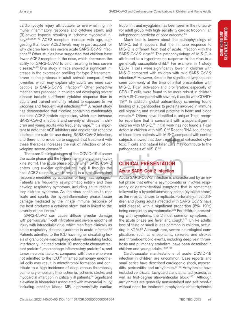 AHA：儿童和青年人群SARS-CoV-2感染及相关心血管表现和并发症的科学声明（2022）