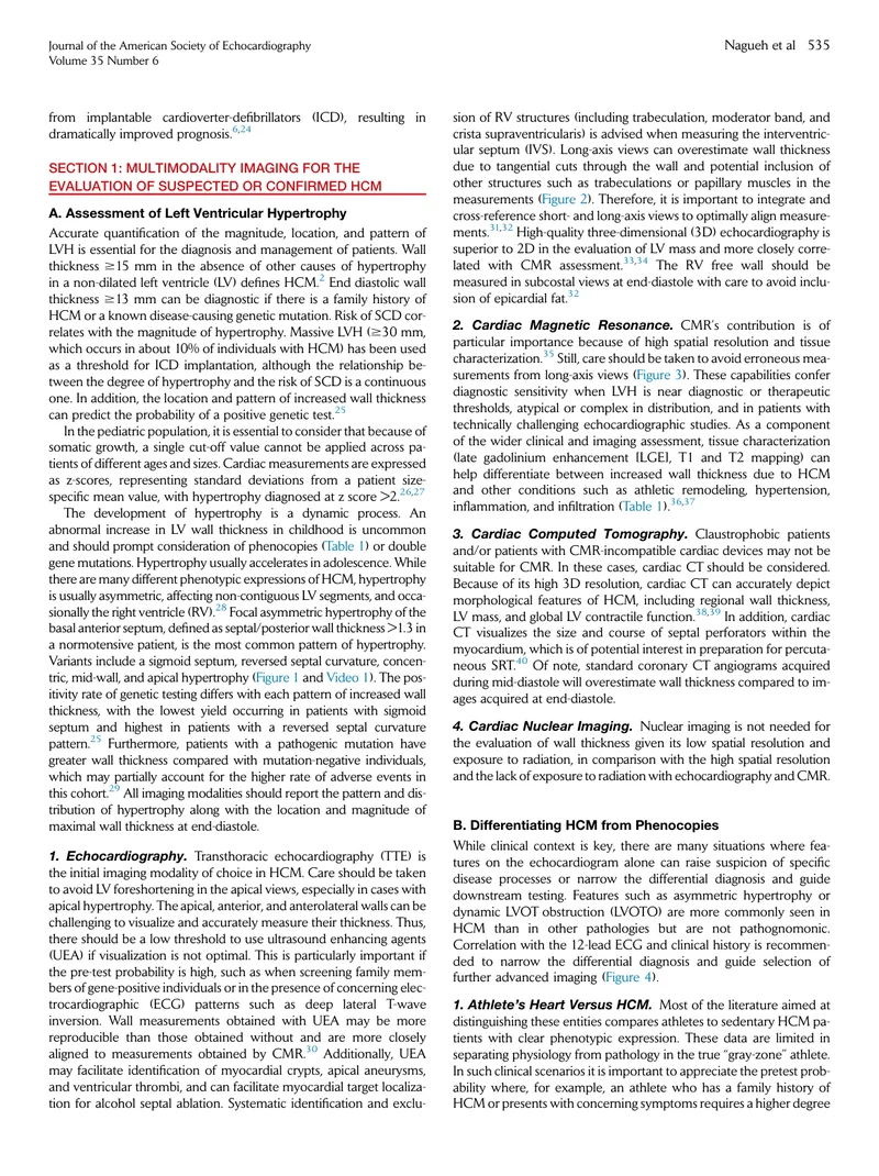 ASE ASNC SCRM SCCT：肥厚型心肌病患者多模式心血管影像学检查的建议（2022）