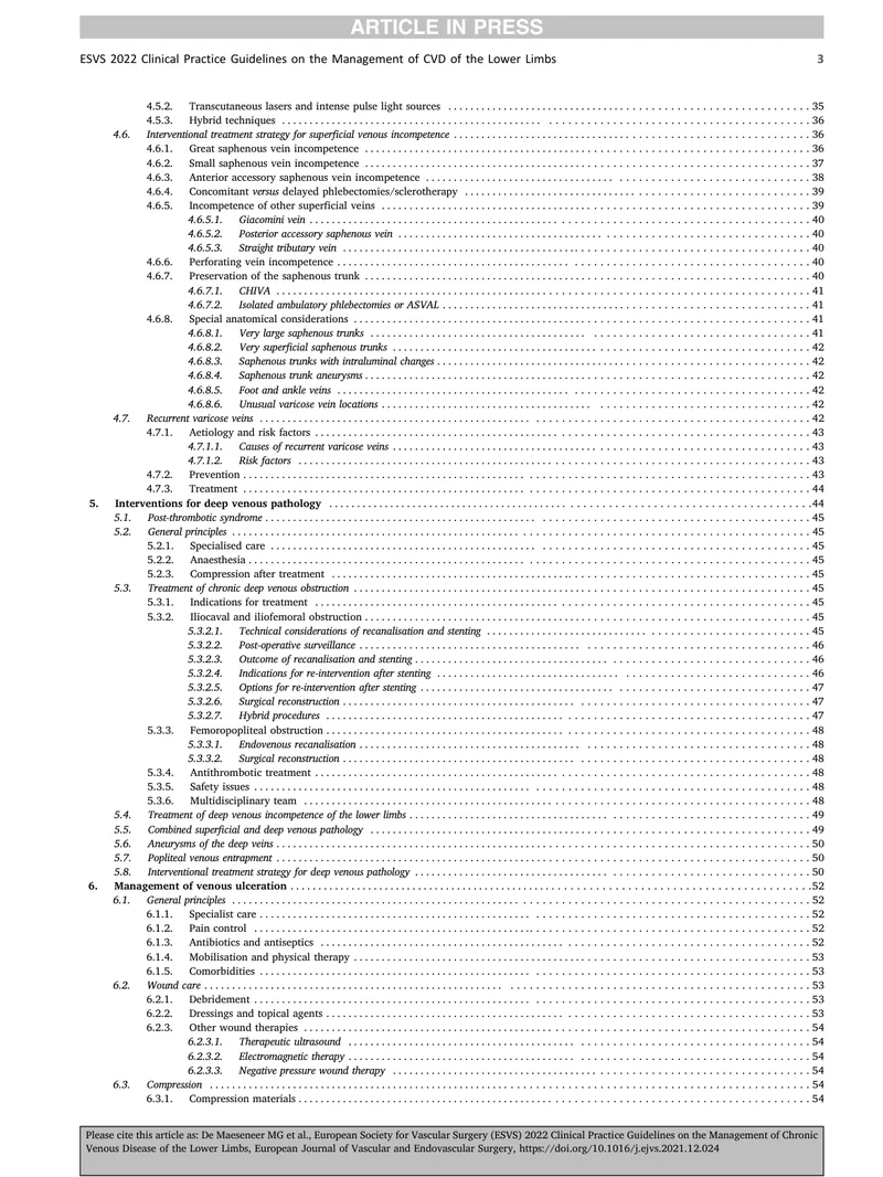 ESVS：下肢慢性静脉疾病管理的临床实践指南（2022）