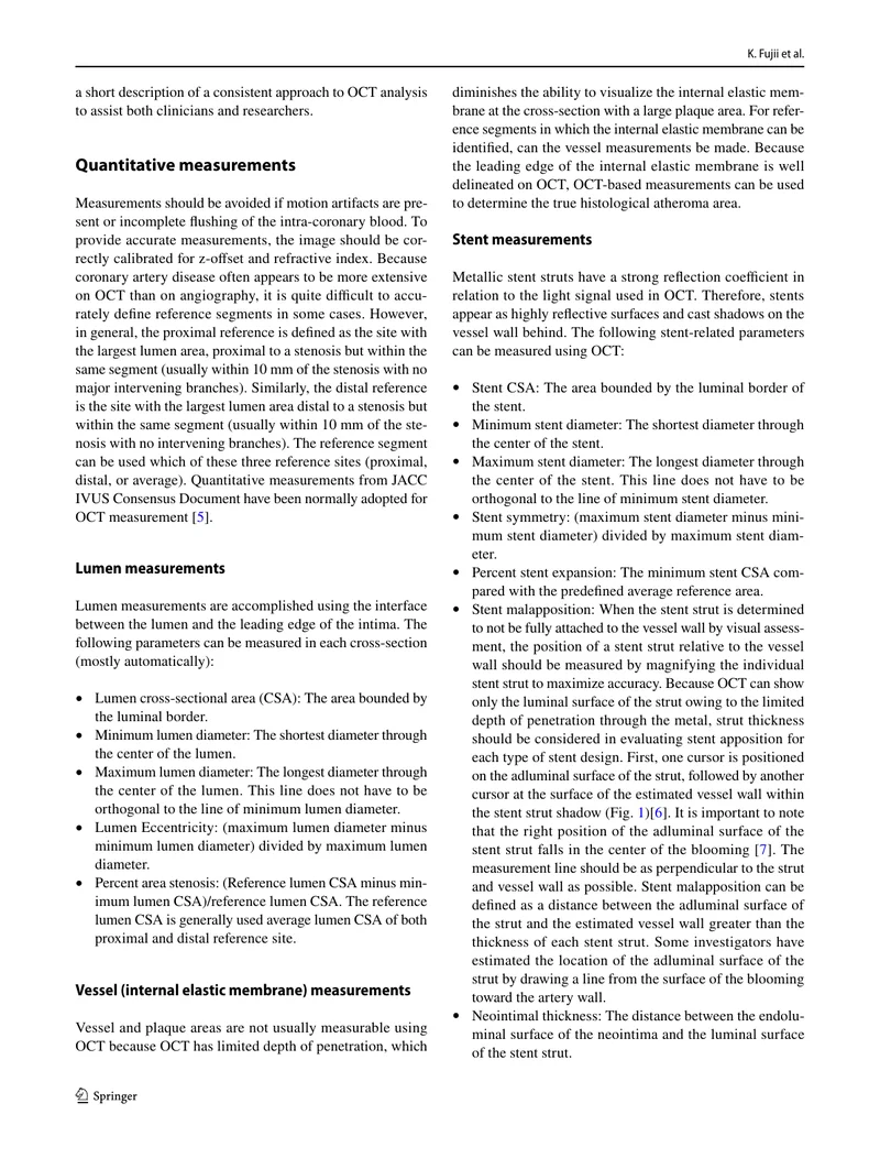 光学相干层析成像的定量测量和形态评估的专家共识声明（2022）