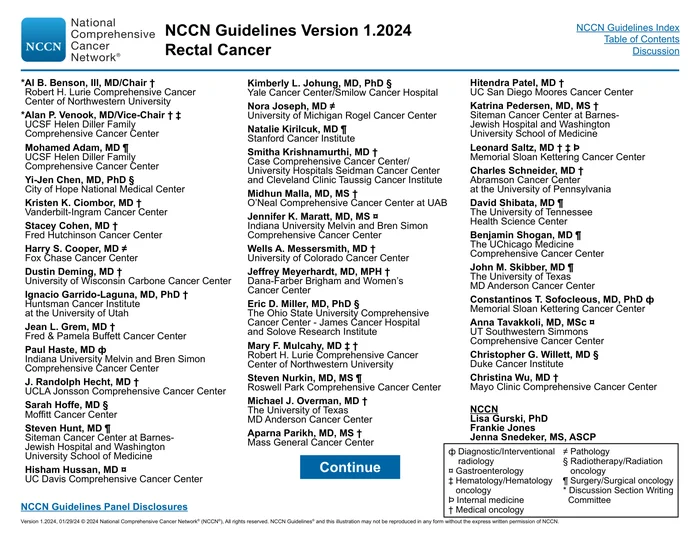 _（2024.V1）NCCN 临床实践指南：直肠癌