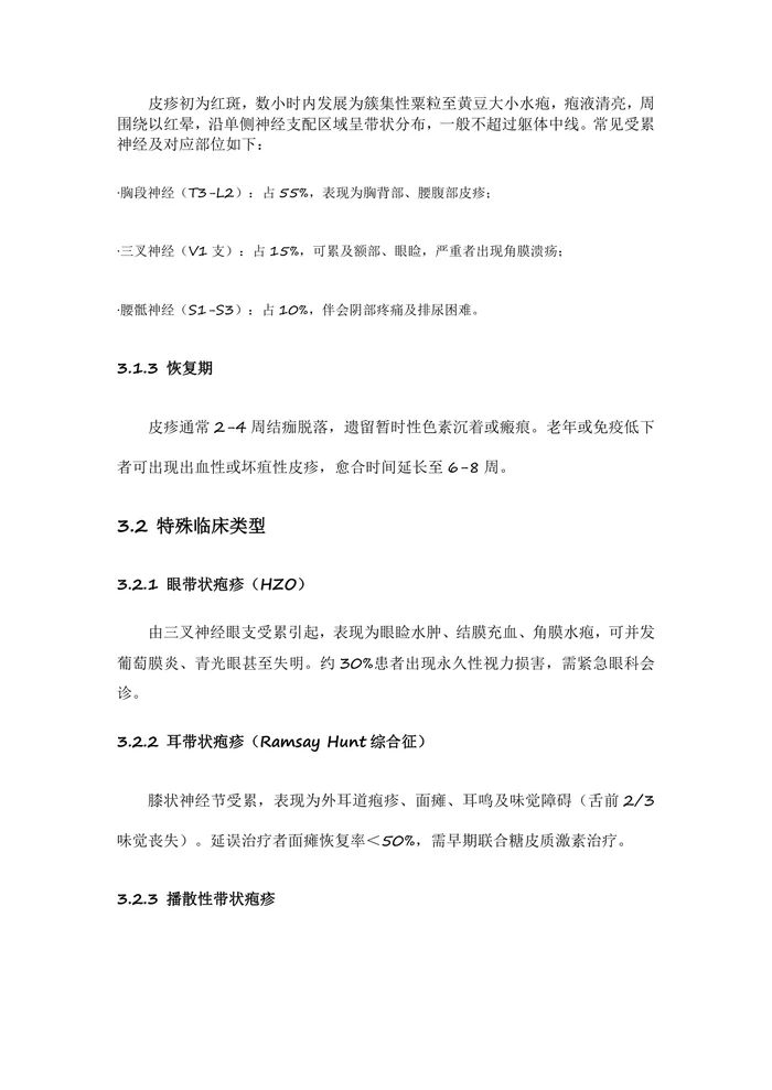 带状疱疹临床诊疗指南（2025版）