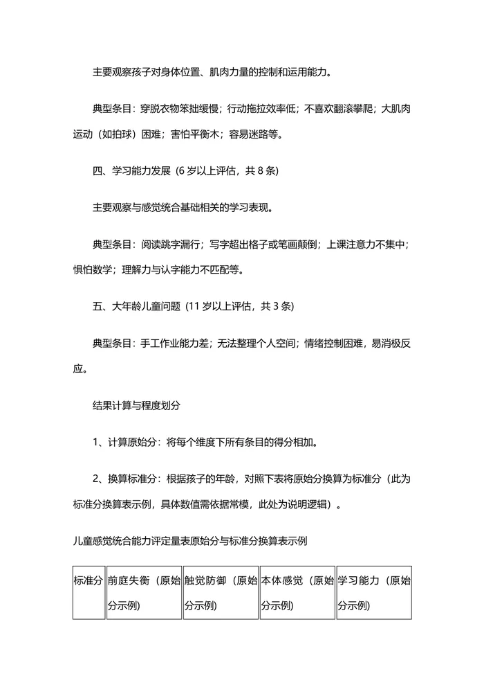 儿童感觉统合家庭自评量表与分级训练指南【专业版】