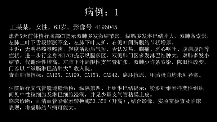 胸部结节病综合影像学交流