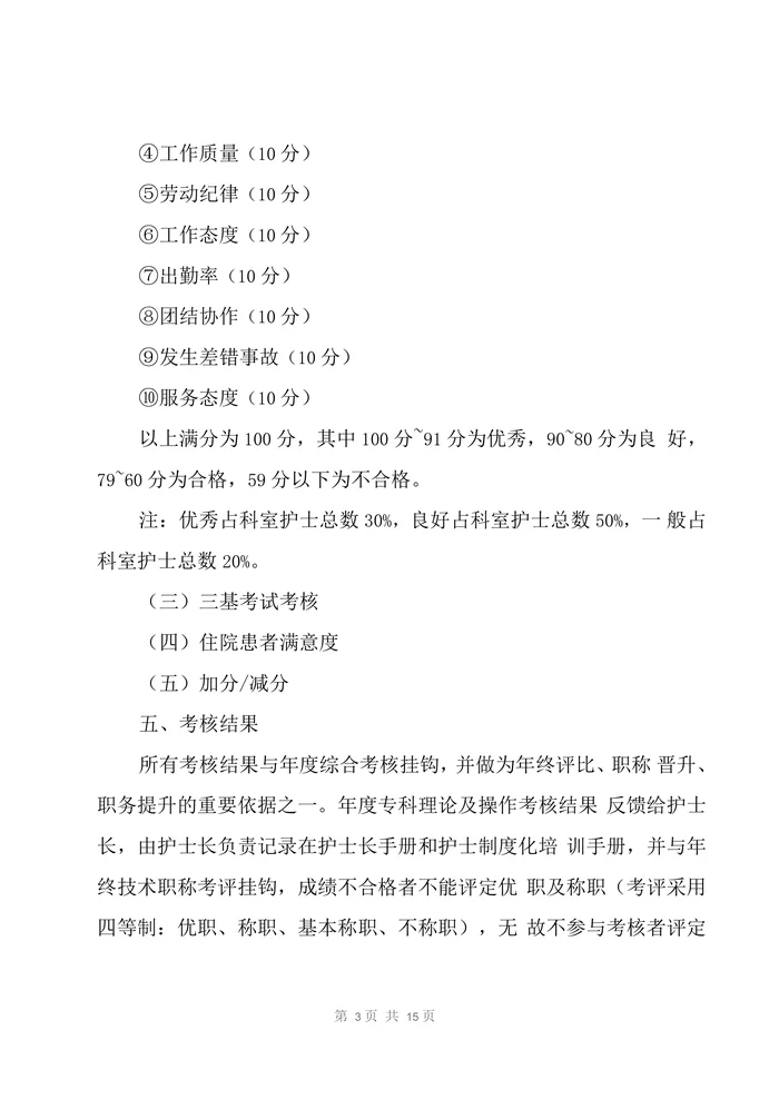 护士绩效考核分配方案