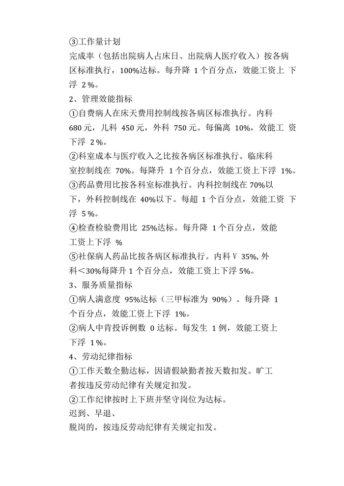医院体检中心薪资制度框架内绩效考核方案