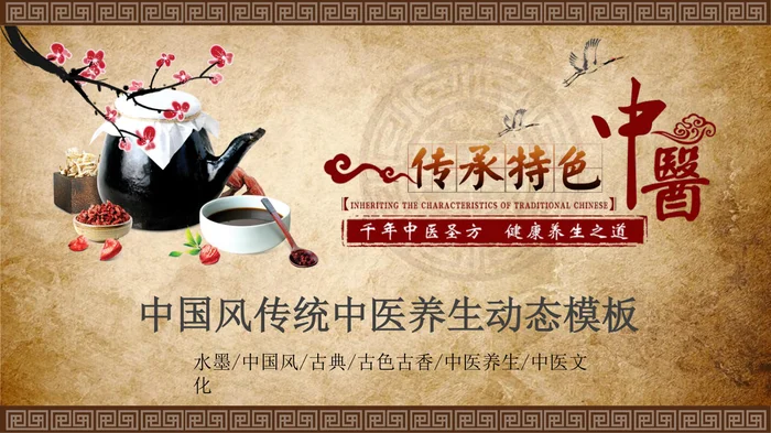 中国风传统中医养生动态模板